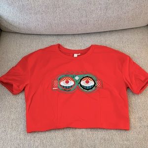 ROBOT fun crop top shirt, size SM